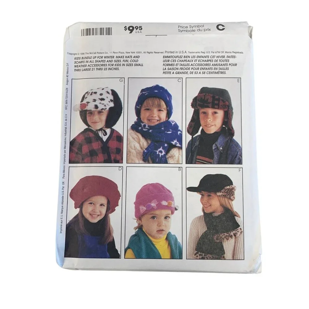 Simplicity McCalls Lot Hats Mittens Scarves Vest Sew Pattern Winter Weather Gear